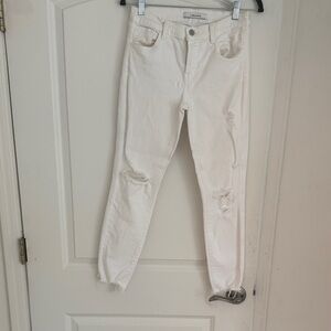 J Brand Women's White Distressed Jeans